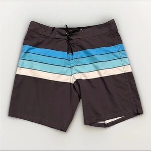 Island Haze Swim Trunks Board Shorts Men's Size 34 Tropical Blue Grey Surf Beach